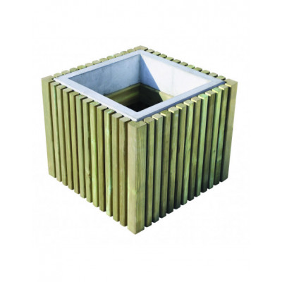 Jardinière béton et pin...