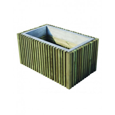Jardinière béton et pin...