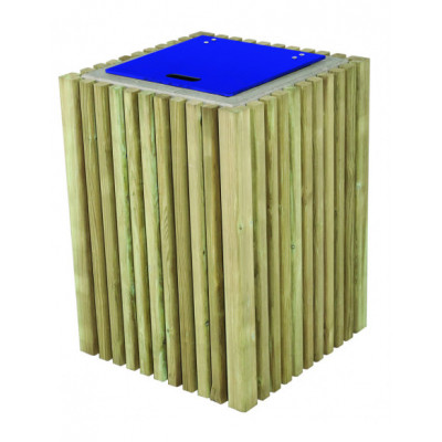 Corbeille en pin et béton...