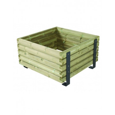 Jardinière en pin et acier...