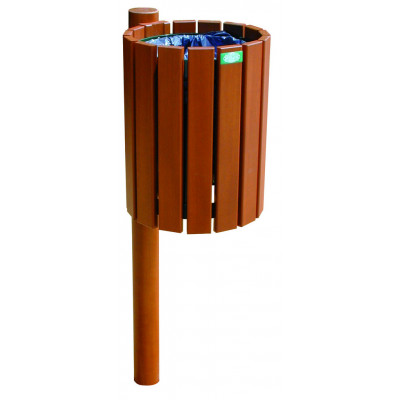 Corbeille bois résineux sur poteau