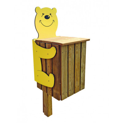 Poubelle bois Ours 50 L