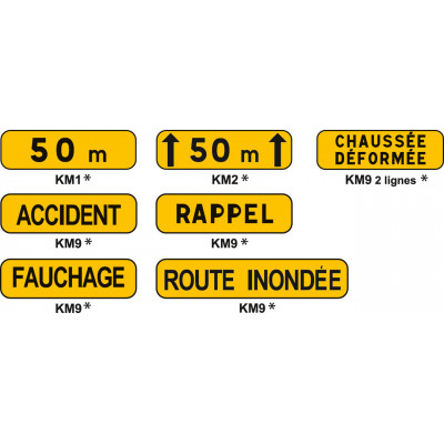 Panonceau type KM pour type AK