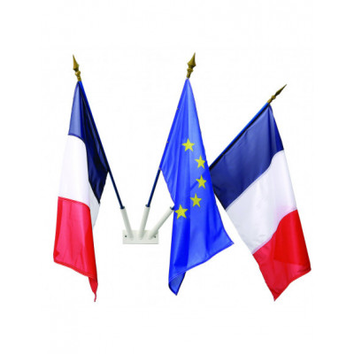 Lot de 3 drapeaux (2 France...