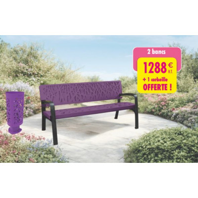 Lot de 2 bancs publics...