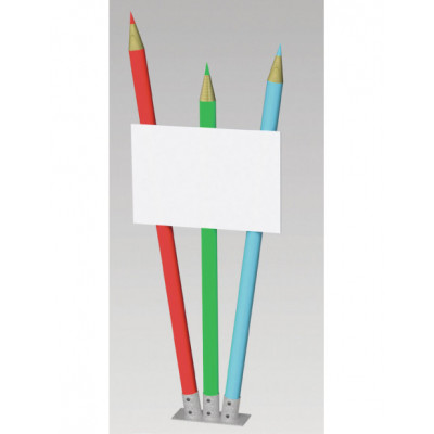 Totem école 3 crayons inclinés