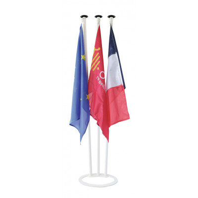 Pied porte-drapeaux en acier