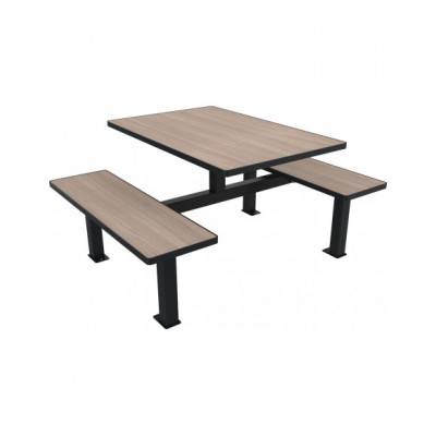 Lot 2 tables avec bancs en...