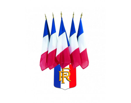 Ecusson RF + drapeaux EU + drapeaux français - Collectivités & Mairie