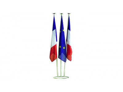 Support Mural Acier Laque Blanc Pour 1 Drapeau Ou Mat O 36 Mm